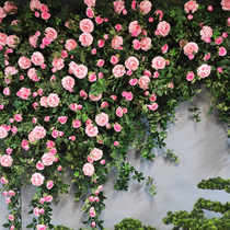 Simulation roseflower Vine rose flower Vine big tea rose vine wall decoration landscaping soft floral art