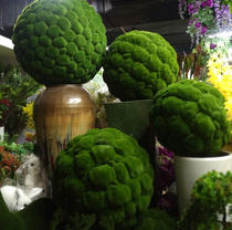 Emulated moss ball flocking to decorate ball turquored moss wool stone balls decorated with green forest series props