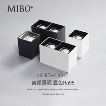 Living room without main light led surface mounted spotlight anti-glare double-headed bold light aisle ceiling downlight square box light