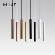 Nordic restaurant chandelier cylindrical long tube hot pot shop bar decoration chandelier hotel reception coffee table golden chandelier