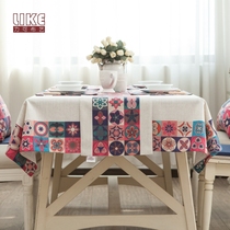 Cotton linen fabric tablecloth hipster table tablecloth table flag table tea table mat ethnic style rectangular lattice Chinese style