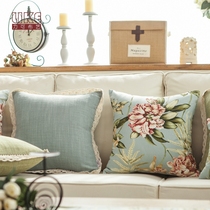 Boutique backrest pillow cushion cushion cover pillow cover sofa bed bed without core European fabric home textile pastoral flowers solid color