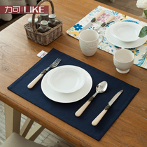 Double fabric placemats tablecloth table mats bowl mats modern simple solid color printing quality Nordic IKEA Cotton