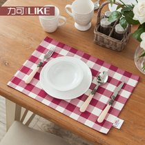 Cloth table mat placemats Western placemats Primary School students lunch foldable anti-hot insulation Japanese Plaid modern simple
