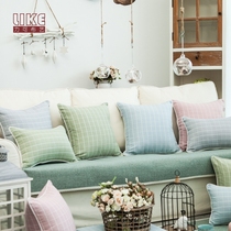 Nordic Pillow sofa back bed head large backrest waist cushion waist pillow pillow case grid modern simple and fresh