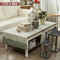 New fabric tea table table cloth table mat table cloth table cloth tea table cloth rectangular cotton linen American pastoral retro