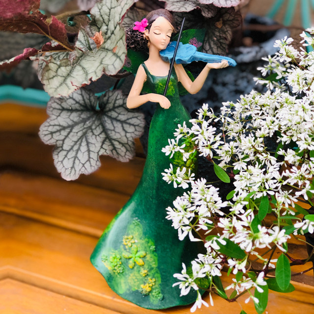 Lyre girl angel home garden balcony kindergarten decoration succulent flower stand gardening groceries wings fairy Lyre girl angel home garden balcony kindergarten decoration succulent flower stand gardening groceries wings fairy