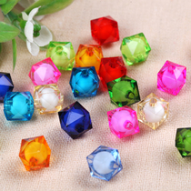 10mm beads square beads acrylic beads loose beads diy hand beaded material fruit plate pen holder Blessing character