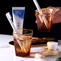Glass mouthwash Cup light luxury brushing Cup home couple hotel bathroom toilet wash cup set