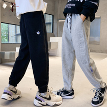 Boys pants spring and autumn childrens sports pants foreign atmosphere big childrens trousers knitted trousers 2021 autumn wear S3739