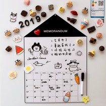 ins Korean simple creative small house refrigerator calendar calendar Message board erasable soft magnet refrigerator sticker