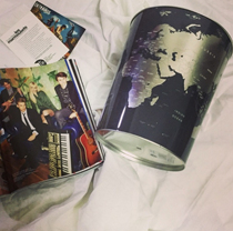 Korean style chic shape Wrought iron design Tinplate map pattern Trash can storage bucket decorative tube