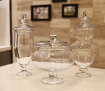 Glass candy cans snacks dried flowers storage boxes fresh-keeping cans creative storage cans food cans kitchen pastry bottles ornaments