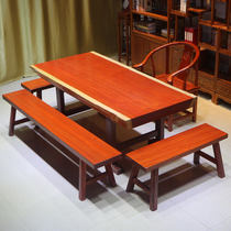 African safflower pear big board spot tea table coffee table solid wood log mahogany office conference desk natural side Special Price