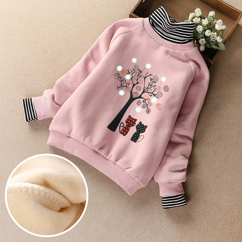 Girl's thick T-shirt plus suede 2021 new autumn and winter clothing children thickened warmth Korean version Chaoyang sends CUHK children's undershirt