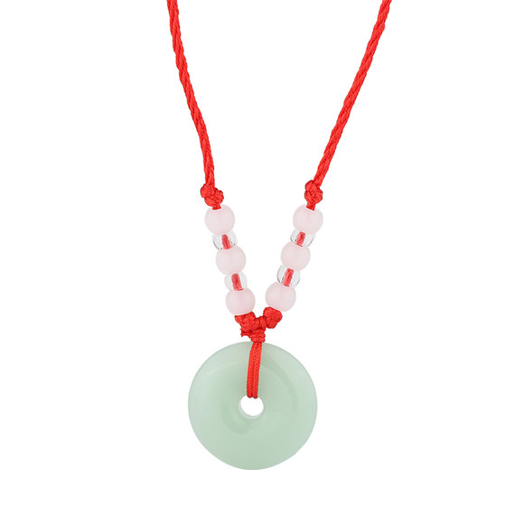 Ruipeng Natural Jade Gem 평화로운 조용한 조랑지 부처와 공개 펜던트 목걸이 남자와 여자 커플 어린이 학생 빨간 로프 체인 Ruipeng Natural Jade Gem 평화로운 조용한 조랑지 부처와 공개 펜던트 목걸이 남자와 여자 커플 어린이 학생 빨간 로프 체인