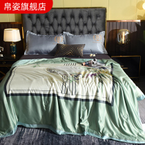 80 Tencel summer quilt 100%bamboo fiber Summer cool quilt Summer European printing Air conditioning quilt washable light luxury thin quilt core