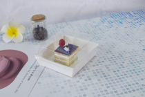 100 sets of Shu Velle packaging box transparent popping slurry sea salt Milk cover sandwich small West cake packing box