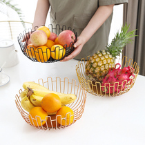 Creative simple geometric iron fruit plate ornaments Nordic home living room home restaurant coffee table fruit plate snack basket