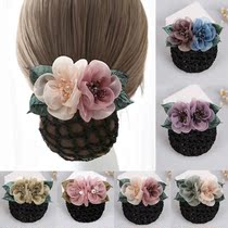 Floral headdress nurse special hair net 2021 new senior net pocket professional flight attendant children hair simple professional female
