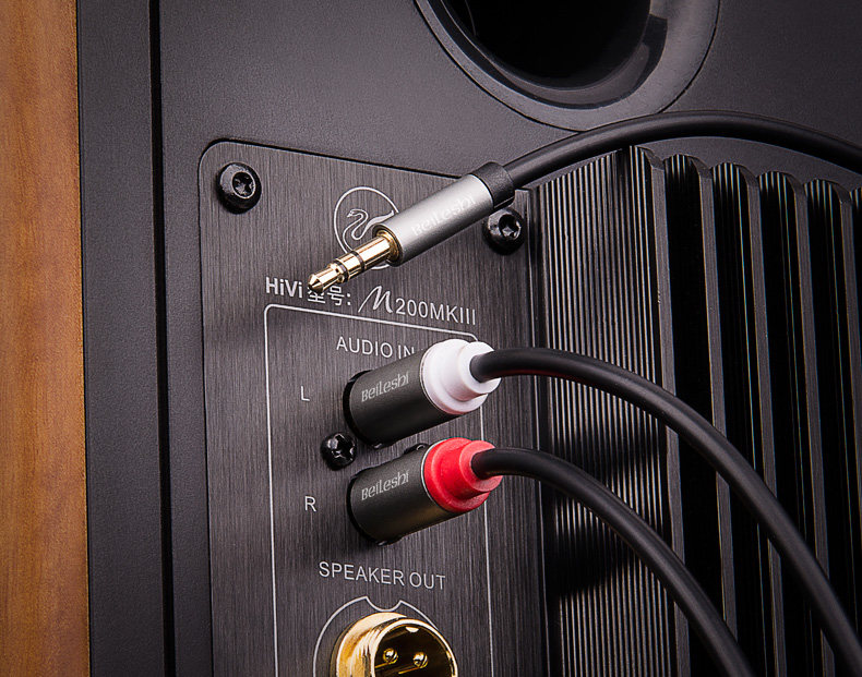 插头手机电脑音箱功放通用输出连接线低音炮转换线发烧级音频信号线