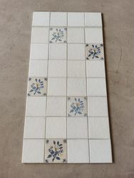 French retro white small square tiles matching tile waistline country kitchen bathroom balcony wall tiles half wall tiles floor tiles