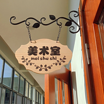 Wrought iron kindergarten class card Solid wood school class card Classroom house card Creative billboard Department card listing customization