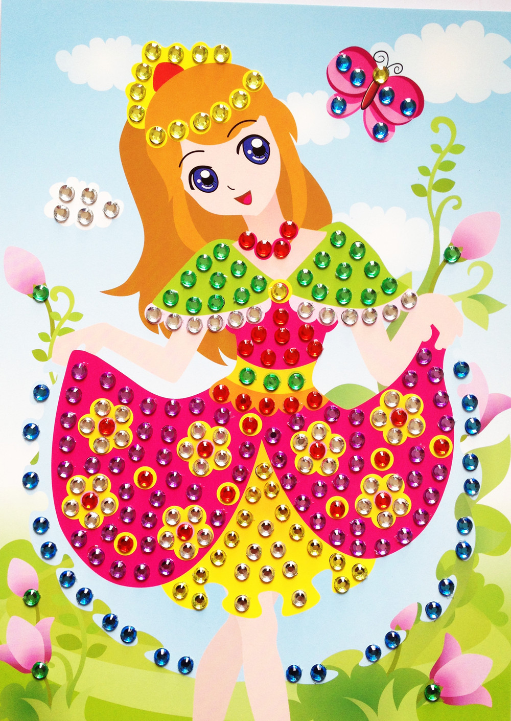 儿童钻石画贴纸贴画晶彩画创意diy手工制作水晶贴画圆钻益智玩具