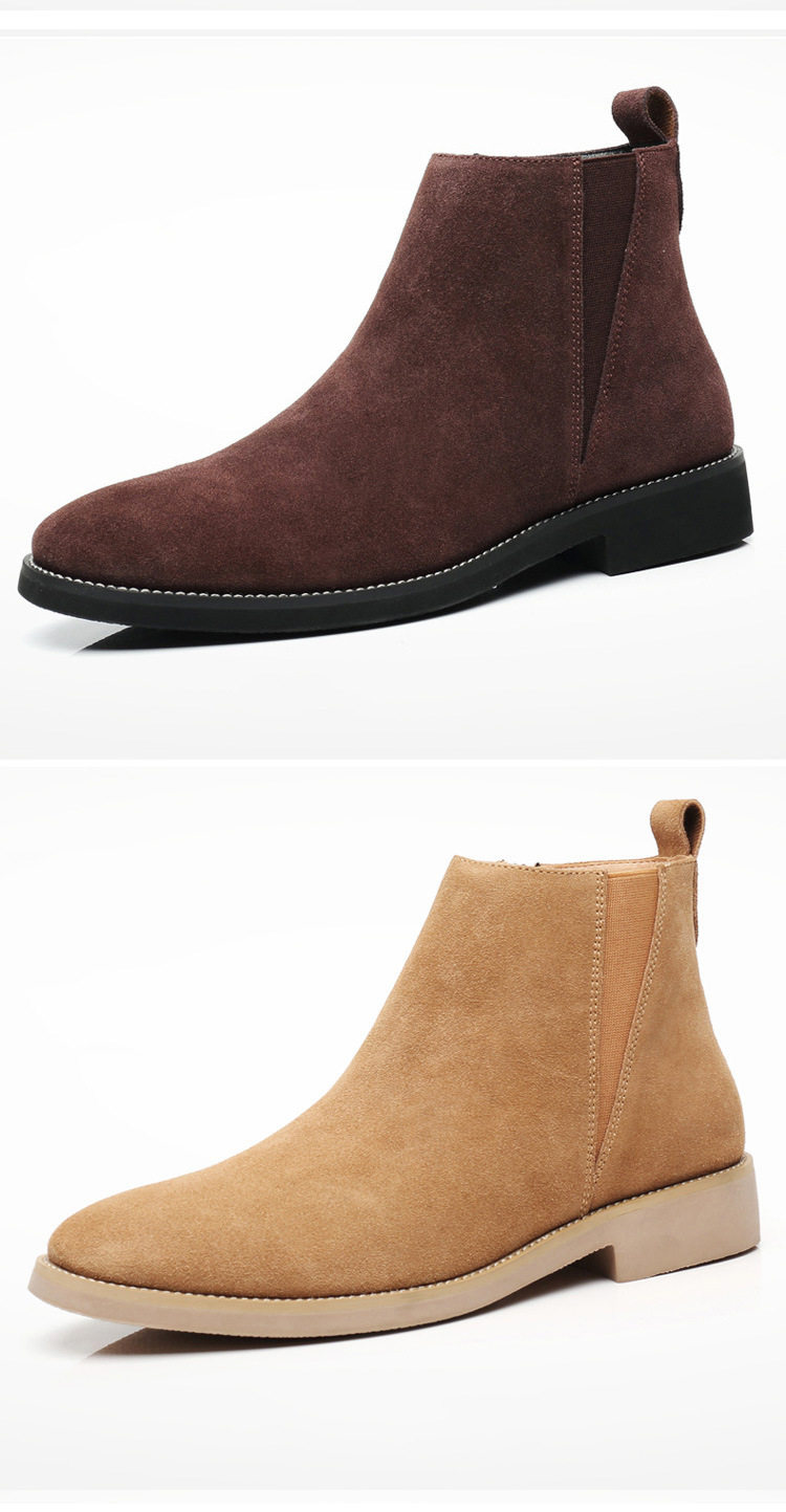 товар из китая large size men's genuine leather british style chelsea boots