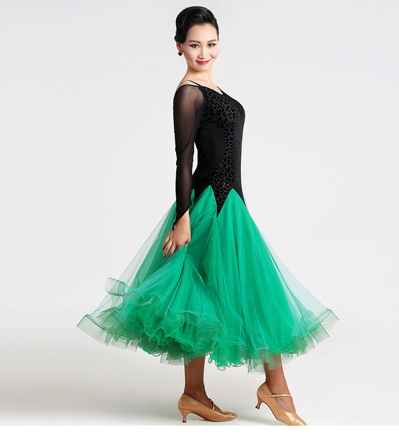 以琳飞儿华尔兹摩登舞裙连衣裙yl300国标舞服表演裙比赛服新款