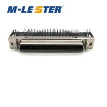 Menleast MCR68FL-90 SCSI68 Female Bend Foot Connector HPCN68F 90 Degree PCB Welding Board Connector