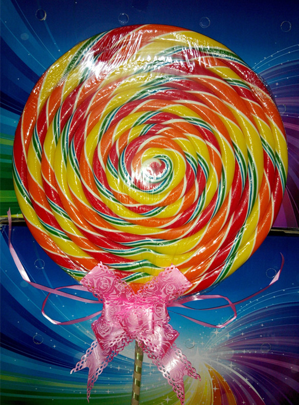 彩色超级大棒棒糖1000克27厘米彩色波板棒棒糖七夕情人节礼物糖果