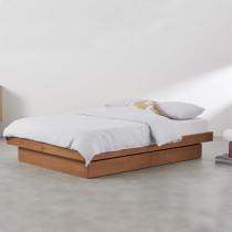 Nordic Japanese-style small apartment 1 35 solid wood drawer storage bed 1 8 cherry wood no bedside tatami double bed