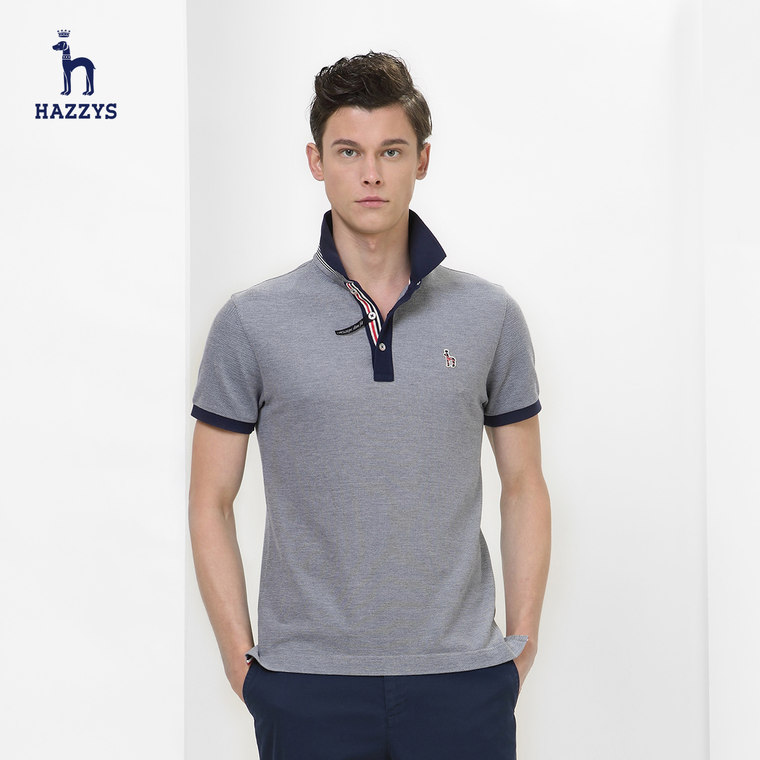 HAZZYS哈吉斯2015新款polo衫男士修身纯棉时尚保罗翻领短袖T恤