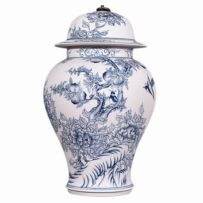 Hand - made porcelain of jingdezhen ceramics unglazed pot vase peony cultivars (general furnishing articles of the new Chinese style sitting room adornment