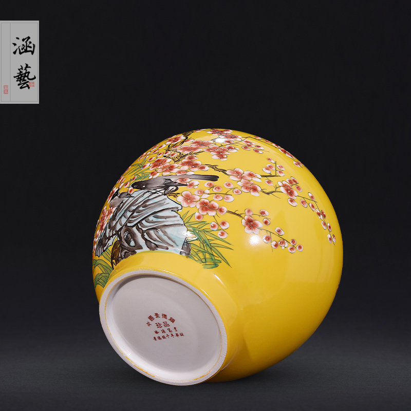 Jingdezhen ceramics hand - made vases, flower receptacle furnishing articles storage tank sitting room tea pot of new Chinese style decoration