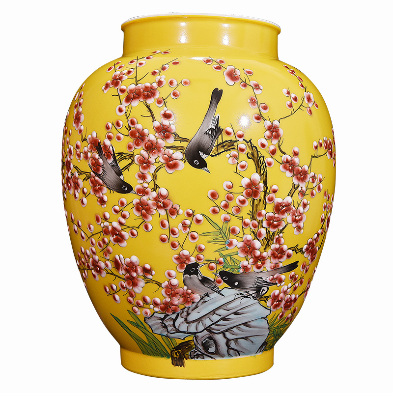 Jingdezhen ceramics hand - made pastel youligong porcelain vase flower vase new Chinese handicraft furnishing articles in the living room
