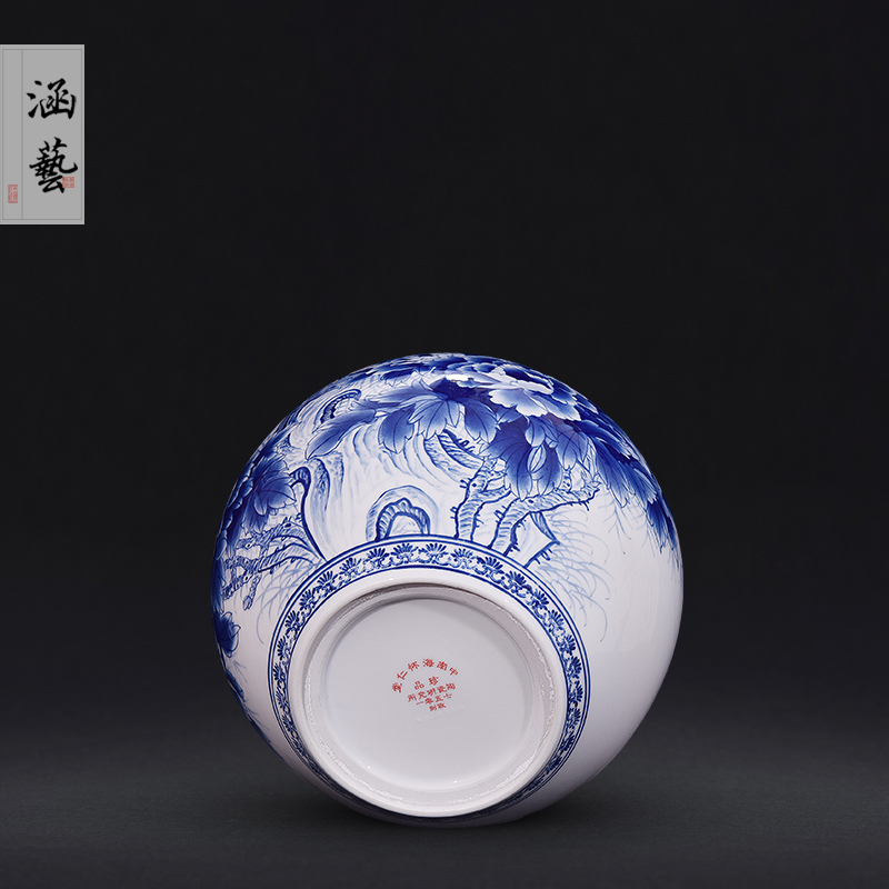 Jingdezhen ceramics hand - made porcelain of blooming flowers f tube of new Chinese style flower arrangement sitting room adornment handicraft furnishing articles