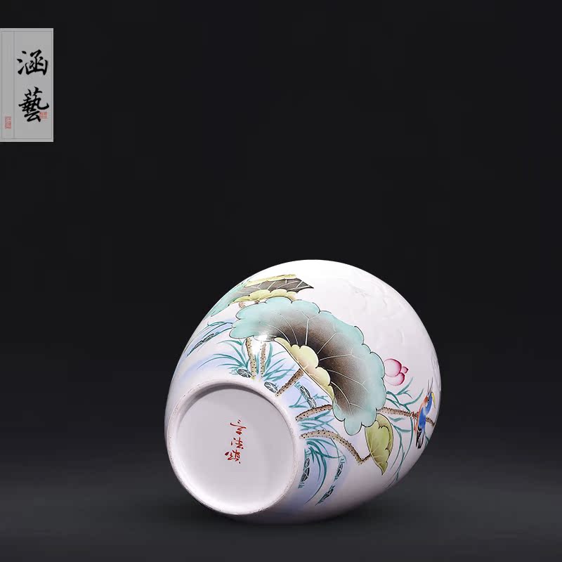 Jingdezhen ceramic knife clay hand - made vases, flower arranging Chinese style household living room TV cabinet decoration handicraft furnishing articles