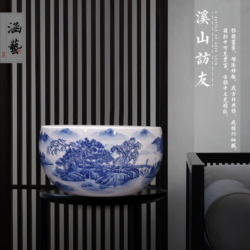 Jingdezhen ceramics hand - made green huaxi friends aquarium new sitting room of Chinese style household adornment handicraft furnishing articles