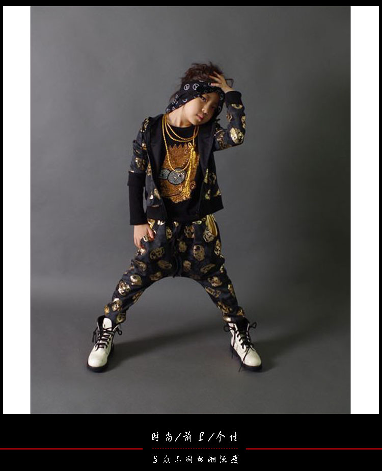 2015秋季爆款儿童街舞服中大男童架子鼓女童