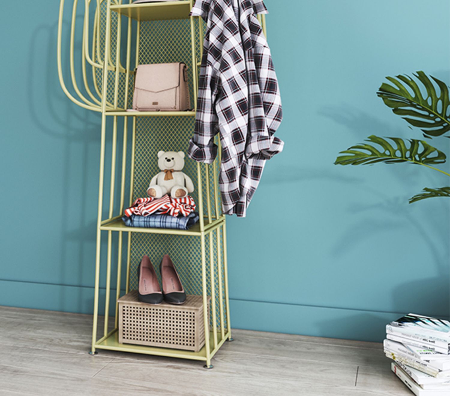 铁艺仙人掌衣架落地卧室北欧衣帽架轻奢家用个性创意多功能挂衣架