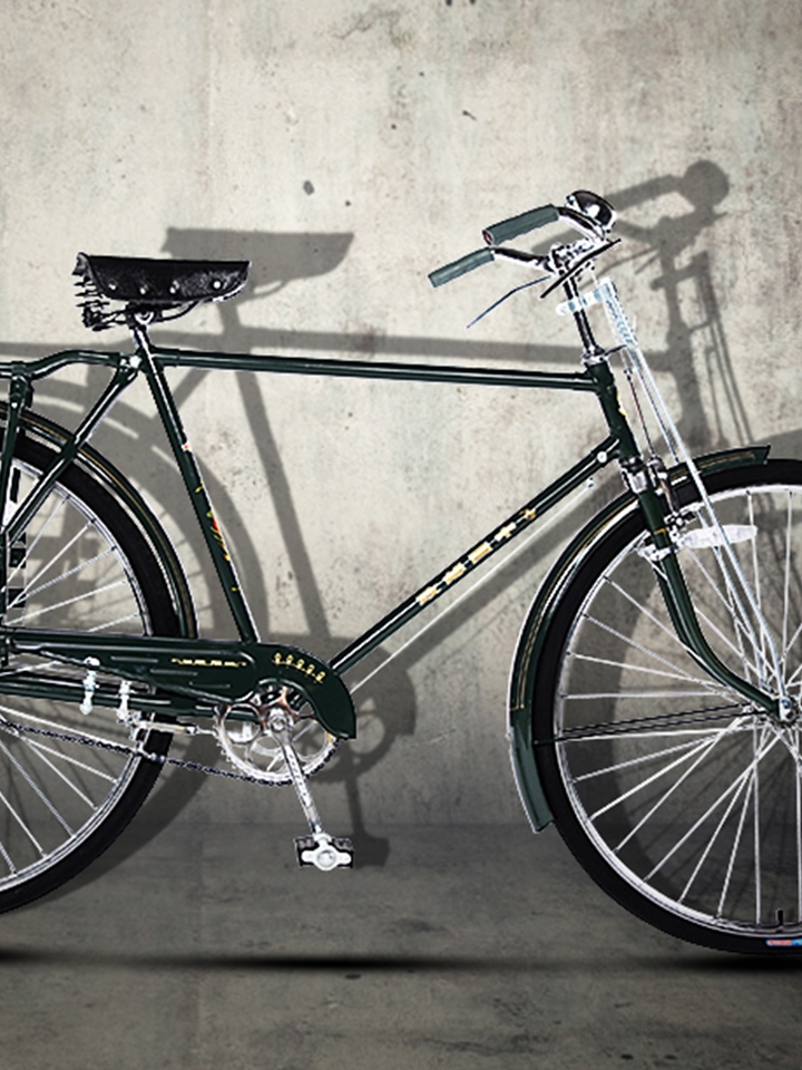 凤凰28寸邮政邮电绿老式自行车