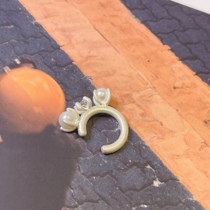 Ambient original designer brand string pearl burnt white silver ear clip ear clip female earless ear ornaments