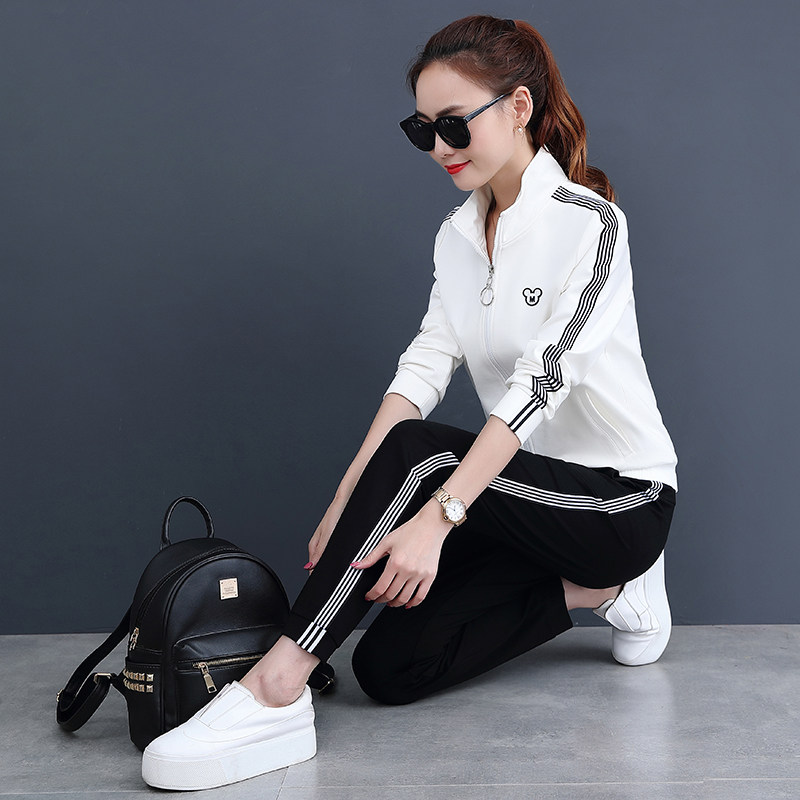运动套装女春秋2018新款两件套休闲服装韩版时尚显瘦女装运动服潮