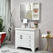 Oak bathroom cabinet combination Floor-to-ceiling simple modern solid wood bathroom Bathroom sink washbasin washbasin
