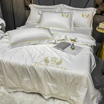 Summer cool quilted by four pieces of ice silk cool air conditioning by white washable single double soy thin by true silk quilt