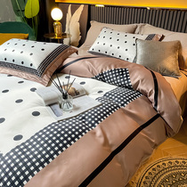 ins pure cotton four pieces cover 100 full cotton New frontier cotton quilt cover bed with real silk quilt cover bed linen 3 sets