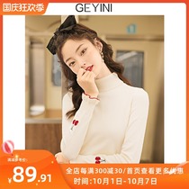 Ge Yini 2021 new autumn and winter foreign style students high collar slim top sweater sweater base shirt Women