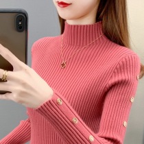 Half-height collar wool undershirt female autumn winter advanced sensation 2022 new body slim fit sweater-knitted sweatshirt